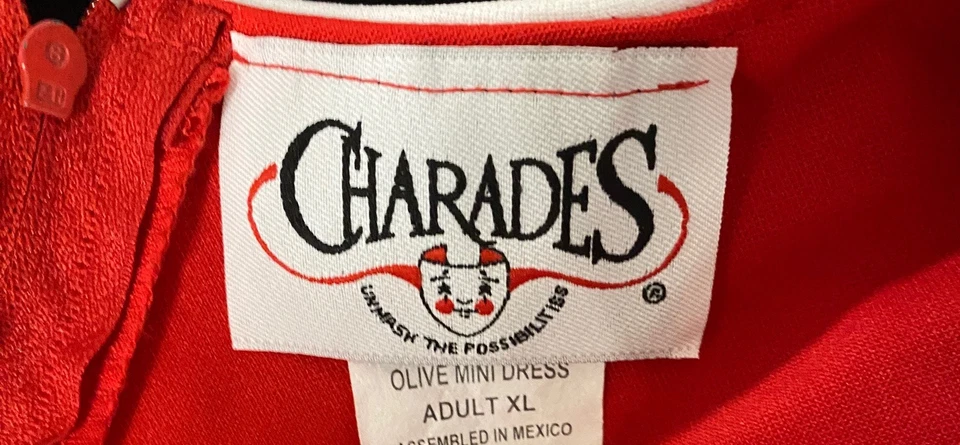 Mini vestido sexy Olive Oyl Popeye adulto feminino fantasia de Halloween tamanho XL vermelho preto - Imagem 3 de 4