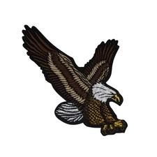 Bald Eagle Side View Embroidered Iron On Patch - Patriotic Bird   64-D