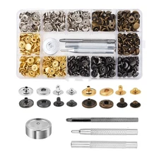 Metal Snap Button Kit - Snap Fastener Tool - Size 14 Metal Snaps Buttons for ...