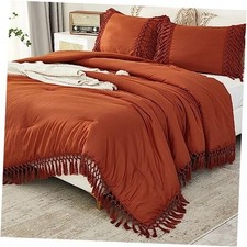 Burnt Orange Comforter Set California California King 104"x96" Terracotta