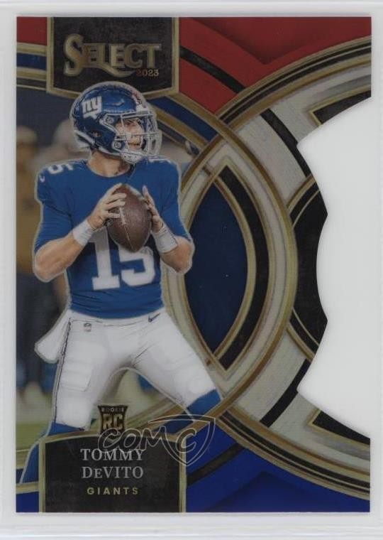 2023 Panini Select Premier Level Red & Blue Prizm Die-Cut Tommy DeVito #102 1o8k