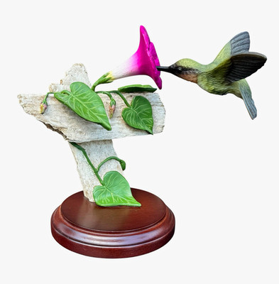 Ruby-Throated Hummingbird Porcelain Figurine by Richard Lawson Big Sky Audubon
