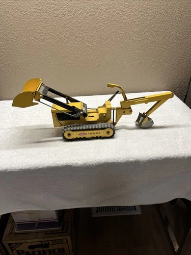 Vintage 1960s Tonka Trencher Backhoe Loader Pressed Steel Made in USA