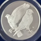 1974 Franklin Mint 2 Oz 0.925 Silver Bird Series Sparrow Hawk Round No #9