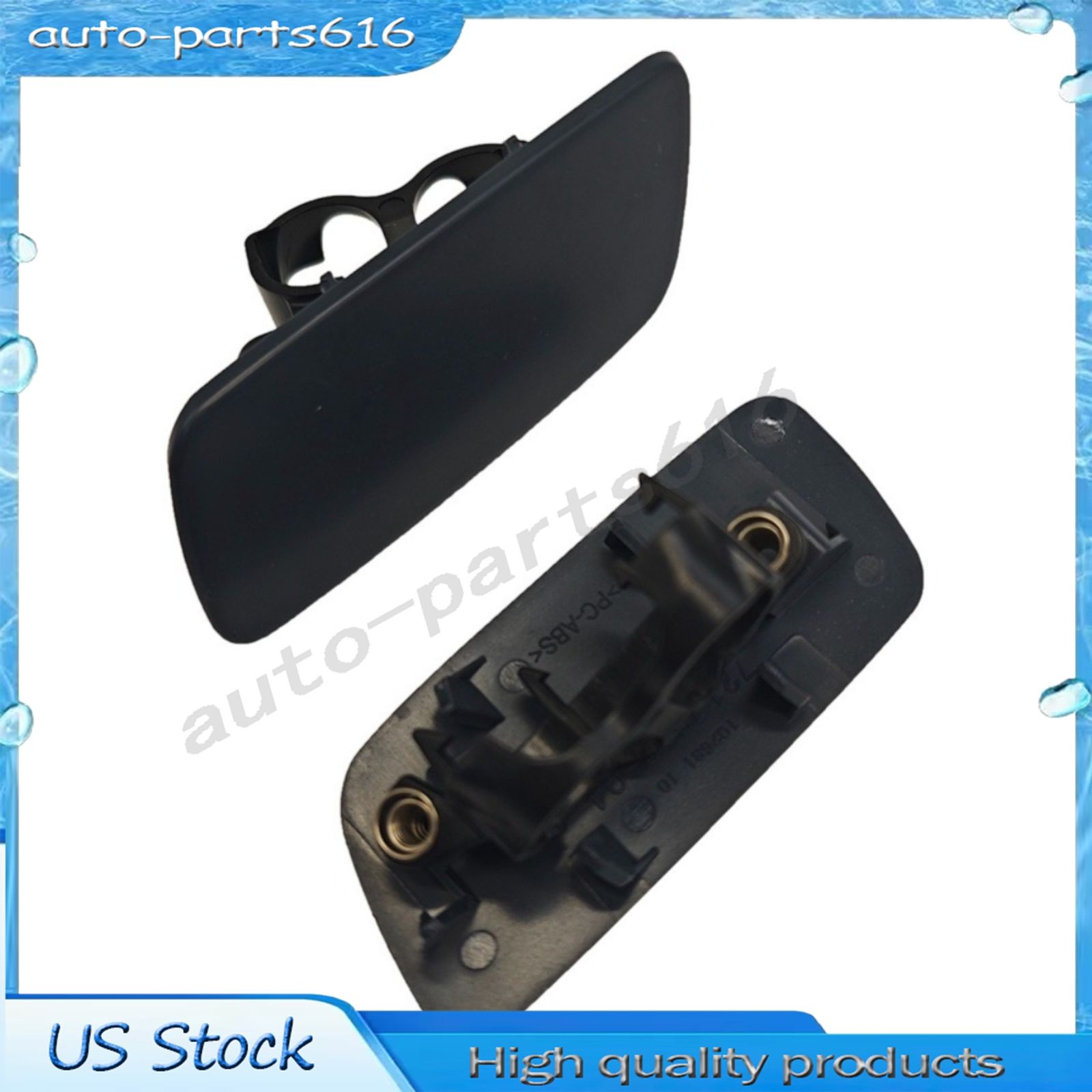 Pair Headlamp Water Spray Jet Cover For 10-18 Rolls-Royce Ghost 61677244959 960