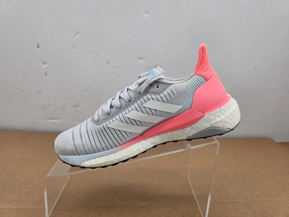 Adidas Solar Glide 19 Running Shoes Gray Pink Size Y5.5 W7 - Image 4 of 4