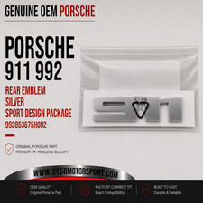 Genuine Porsche 911 992 Rear Emblem Silver Sport Design Package 992853675hou2