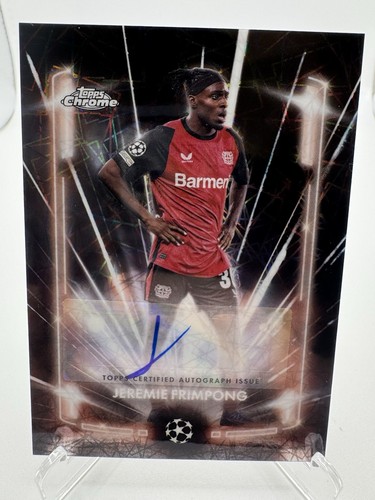 JEREMIE FRIMPONG AUTO BLACK LAZER! Topps Chrome UCC Liverpool 2024-2025