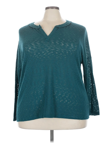 Eyeshadow Women Green Pullover Sweater 3X Plus
