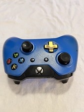 Custom Blue Gold Xbox One Controller   Working   Stick Drift   Microsoft