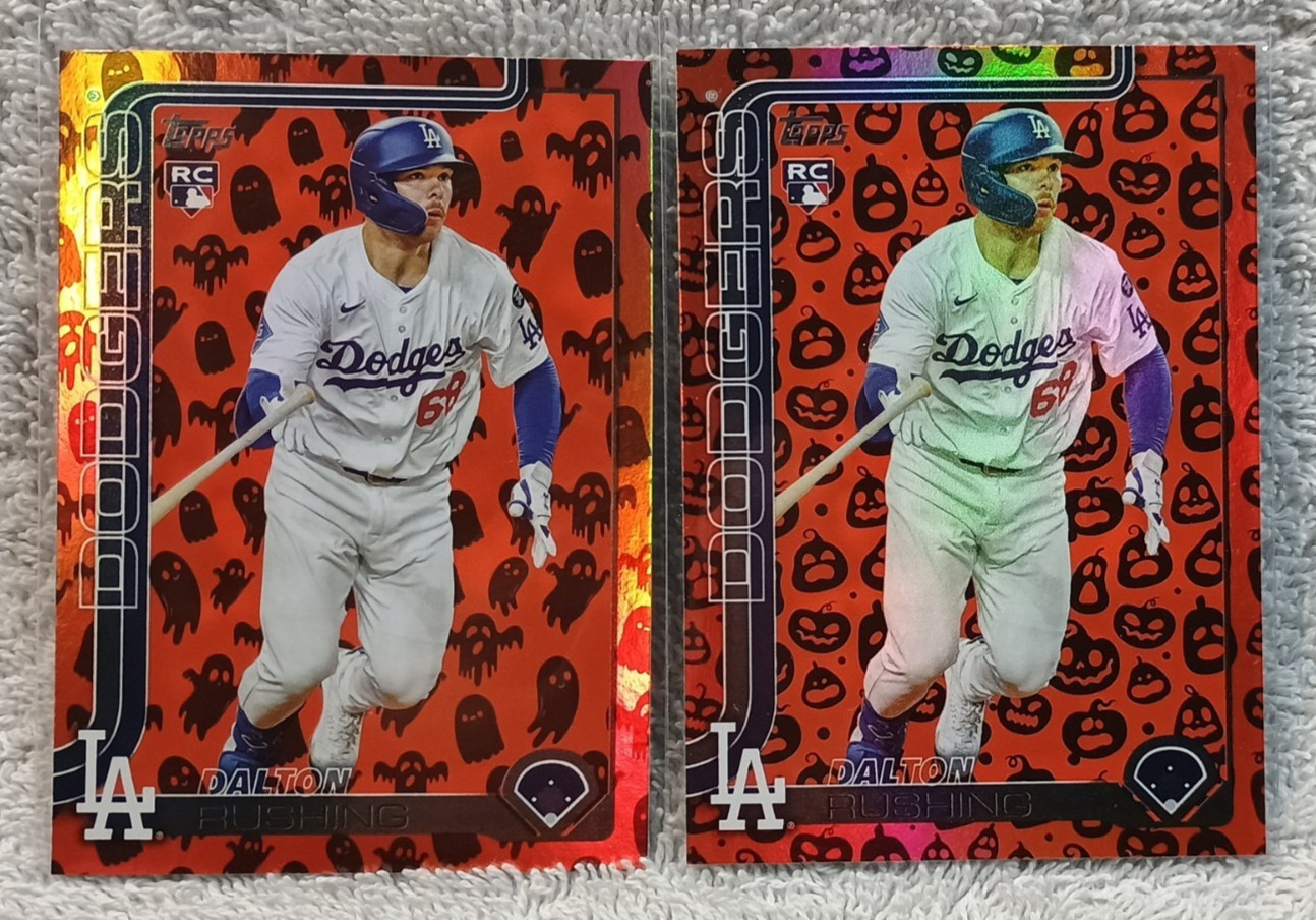 2025 Topps Update #US38 Dalton Rushing Rookie RC Holiday Ghost & Jack O’Lantern