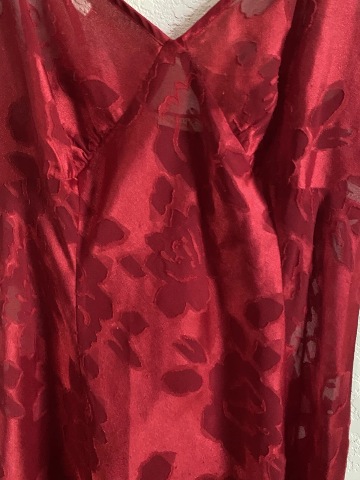 UNDERCOVER Abito Vintage G Label Victoria’s Secrets Rosso Floreale Burnout Slip Coquette M