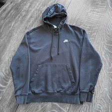 Nike Black Hoodie Sweatshirt Mens M Embroidered Swoosh Logo Sportswear Pullover