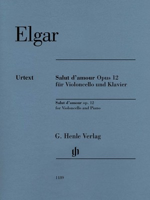 Elgar Salut d'amour Op 12 for Cello & Piano Sheet Music Henle Urtext Book