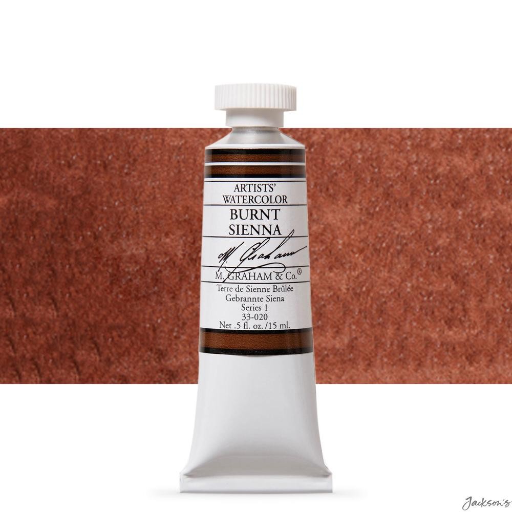 M. Graham Artists Watercolour Paint Honey Based 15ml Tube Burnt Sienna