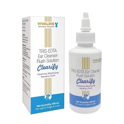 Vivaldis Tris EDTA Ear Cleaner for Dogs & Cats Removes Wax, Dirt & Odor 100ml