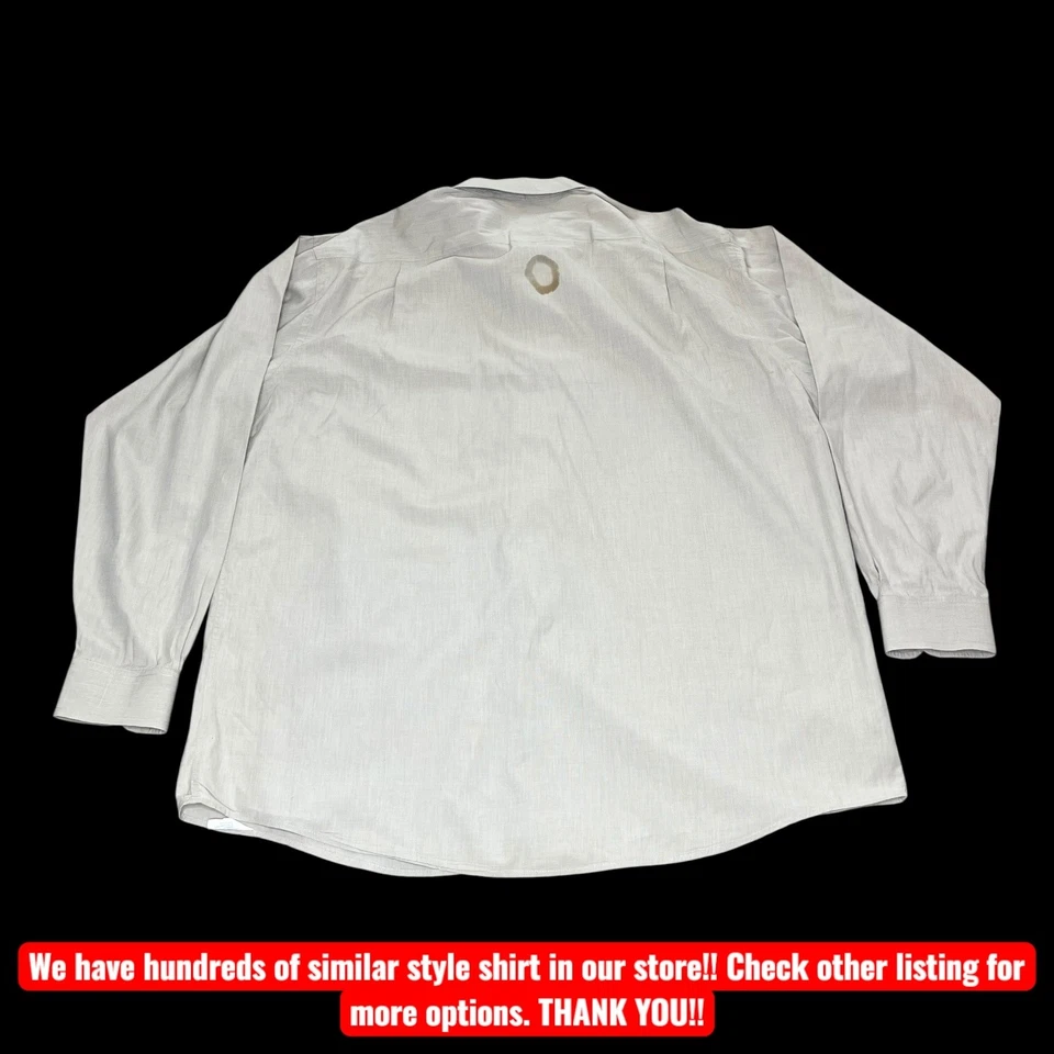 Pierre Balmain Shirt Mens 17.5 XL Beige Button Up Long Sleeve Made Canada FLAWS - Image 2 of 4