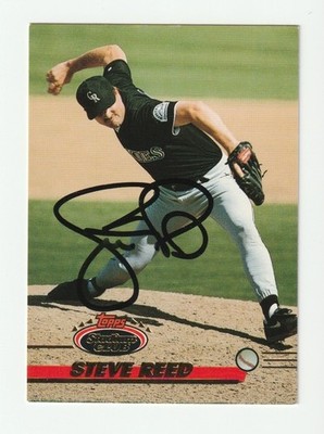 Steve Reed Signed 1993 Topps Stadium Club Card #674 Auto Rockies ...