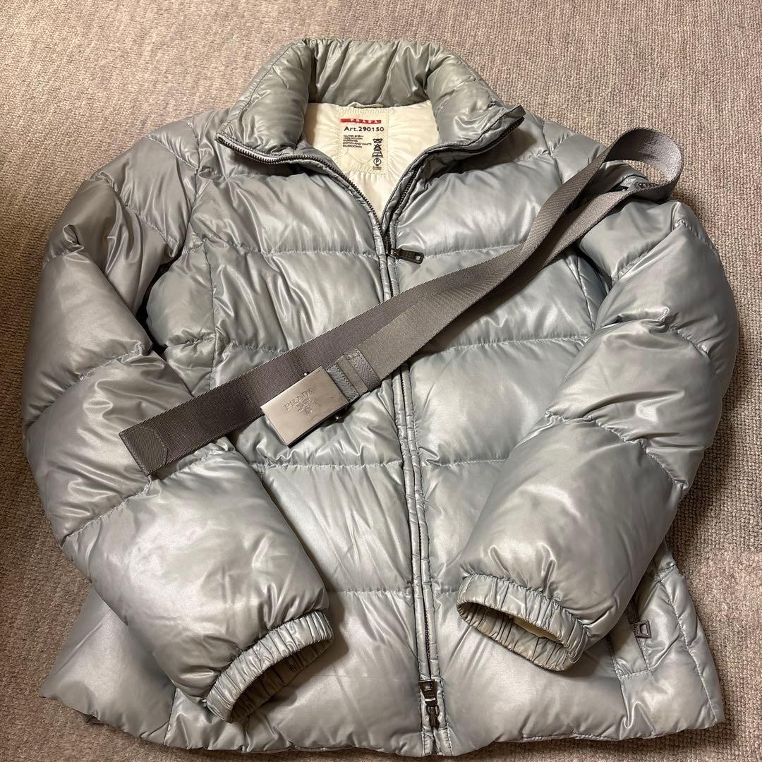 USED PRADA SILVER DOWN JACKET ACCEPTABLE - image 1