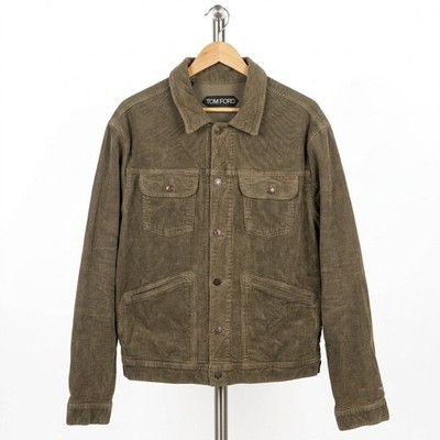 Tom Ford Corduroy Cotton Blend Tan Fitted Trucker Jacket Utilitarian XL