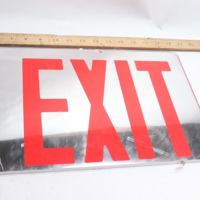 Exit Sign with Mirror Surface 9-1/4'' X 3-3/4'' - Chipped