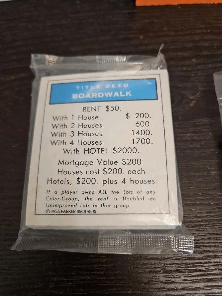 Piezas de juego Monopoly 1985 vintage fichas selladas dados escrituras casas hoteles etc. Foto 2 de 4