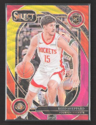 2025 Panini Select Prizm Courtside Reed Sheppard #299 Pink Yellow RC 09/20