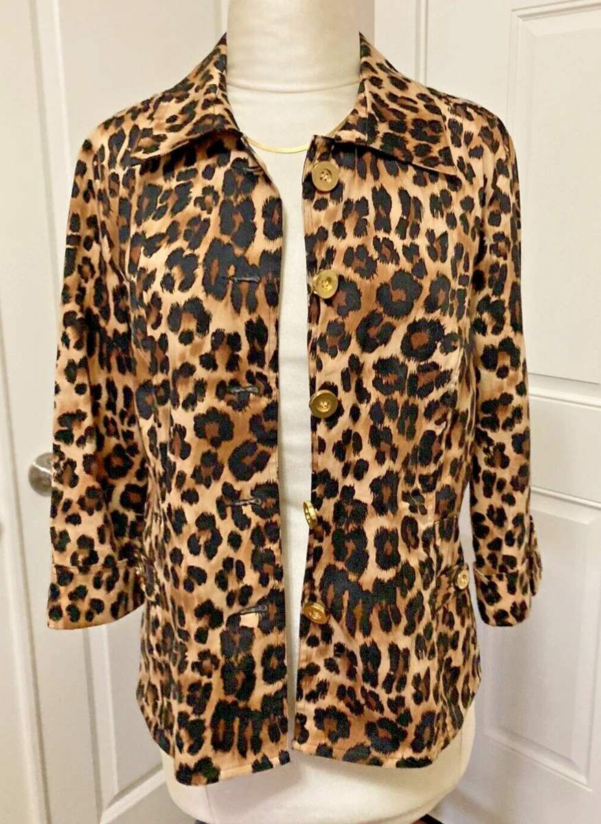 Leopard print fitted best sale jacket