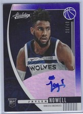 JAYLEN NOWELL 2019-20 PANINI ABSOLUTE BLUE FOIL ROOKIE ON CARD AUTO RC #D 28/49
