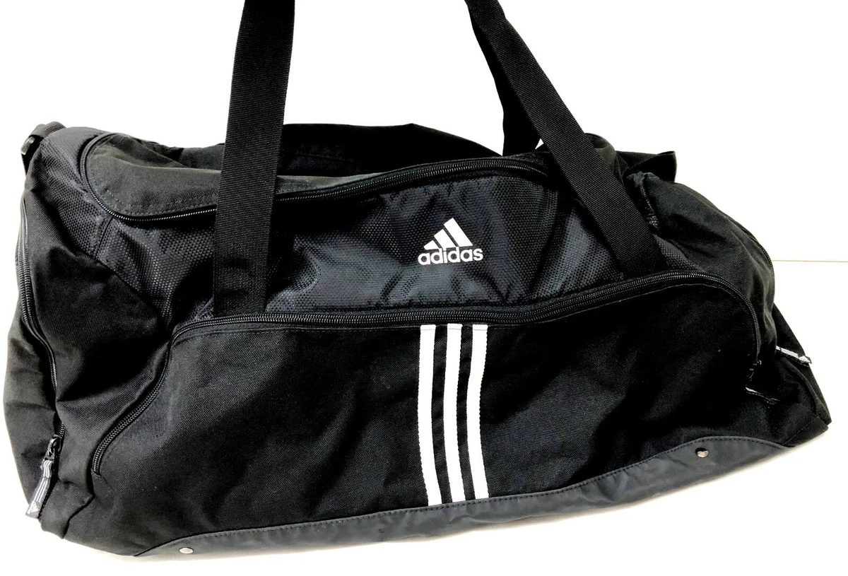 Adidas Sports Duffle Bag Linear Performance Teambag Black White Travel |