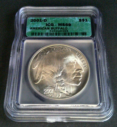 2001-D Silver Commemorative Dollar- The American Buffalo - ICG MS 69 - Picture 11 of 14