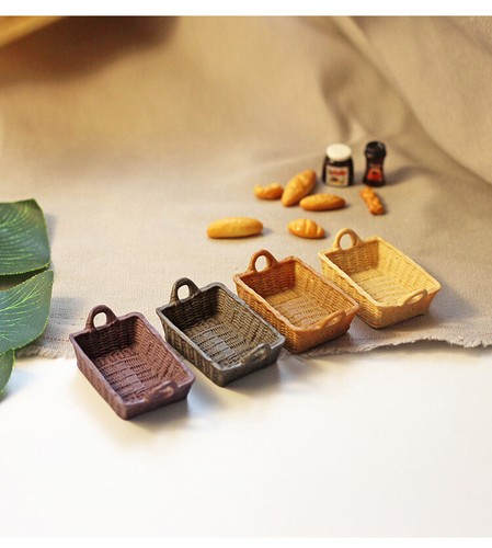 Bandeja de paleta de cesta de pan miniatura para casa de muñecas escala 1:12 🧲 Decoración del hogar de muñecas 2 piezas - Imagen 3 de 8