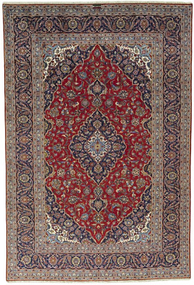 Perserteppich Kashan Kork 357 x 240 cm Signierter Orientteppich Top Zustand -rot
