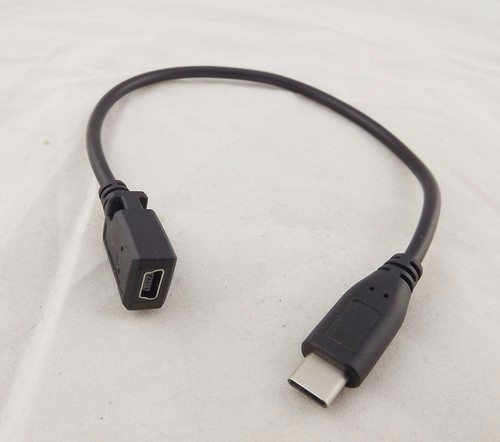 USB 3.1 Type C Male Plug to Mini USB 2.0 Female Charger Data Sync Adapter Cable - Picture 6 of 6