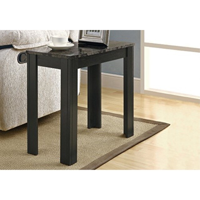 Monarch Specialties Accent Side Table Marble Look Top Black Grey 24 L For Sale Online