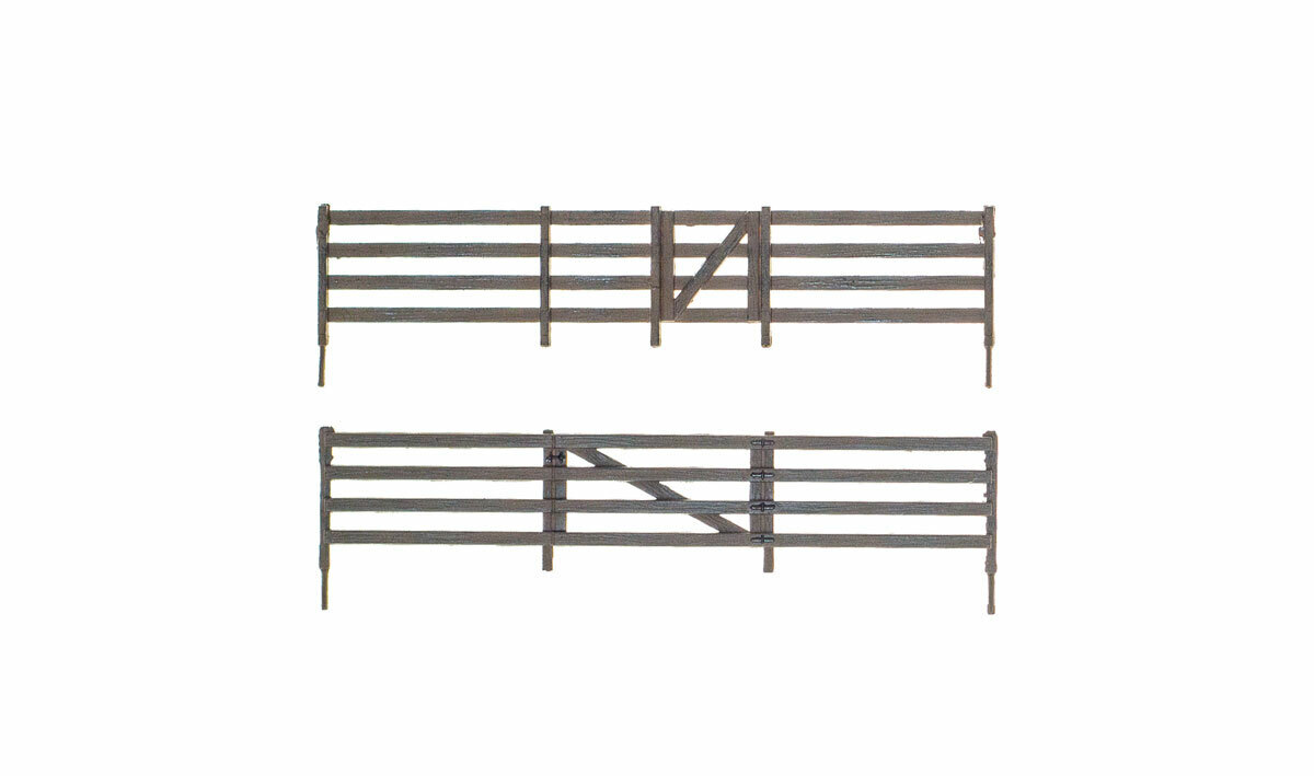 Woodland Scenics 2992 N Scale Rail Fence - Kit with Gates, Hinges & Pins