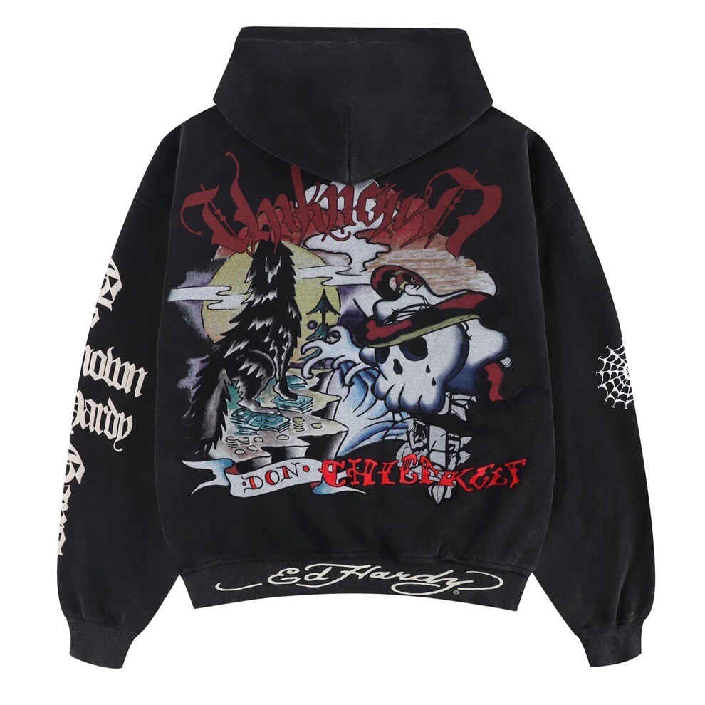 Chief Keef Ed Hardy Unknown London Full Print Zip Hoodie Chief Keef Ed Hardy Unknown London Full Print Zip Hoodie