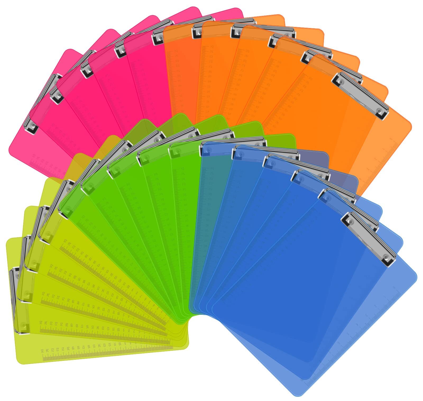 Clipboards HERKKA 25 Pack Plastic Clipboards Low Profile Clip Standard