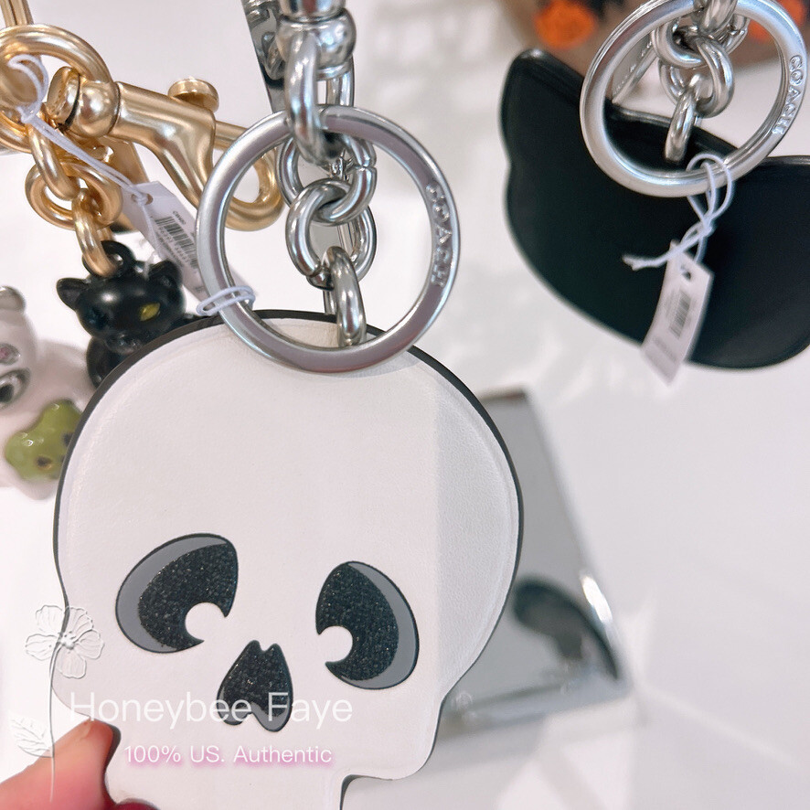 COACH スケルタルキャット キーリング NWT Coach Halloween Cat/Skull Bag Charm 2024 🎃💀 (Select
