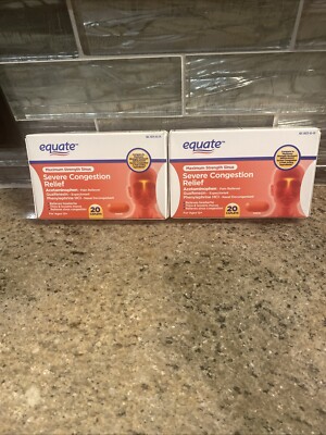 (2) Equate Max Strength Severe Sinus & Congestion Relief, 20 Ct Each, Exp-01/28