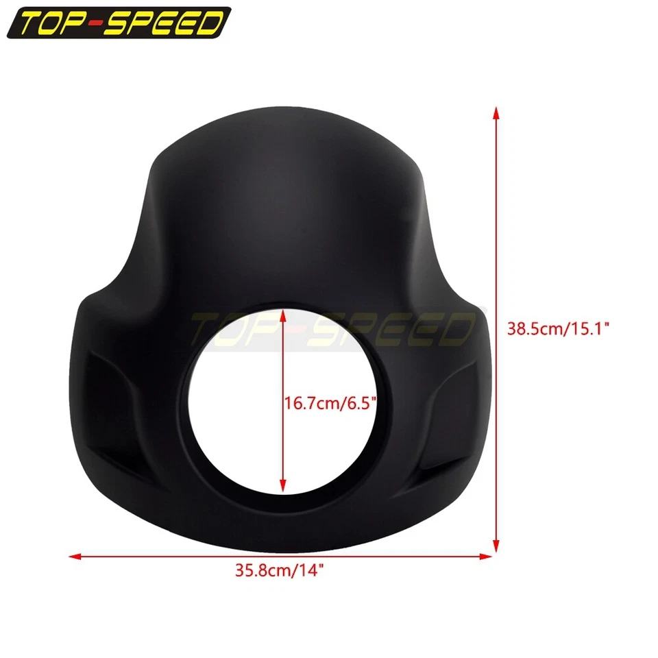 Carenado de faros de motocicleta de 5,75" negro para Harley Sportster XL1200 833 2006-19 Foto 2 de 4