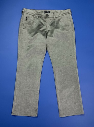 Armani jeans pantalone donna usato W32 tg 46 grigio argento leggeri estivi T719 - Foto 2 di 12