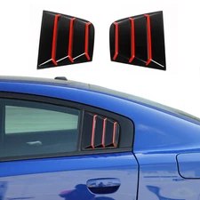 Rear Side Window Blinds Quarter Louver Cover Bezel for Dodge Charger 15+ Black