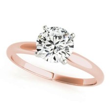 1.00 Carat Genuine Lab Grown Diamond Ring in Rose Gold CERTIFIED