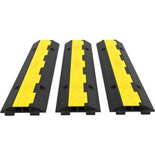 VEVOR 3 PCs 2-Cable Rubber 40" x 9.8" x 2" Electrical Wire Protector Ramp