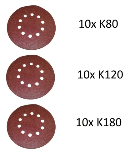 30x Schleifpapier K80 120 180 passend für MATRIX DWS1200 Wand & Deckenschleifer 