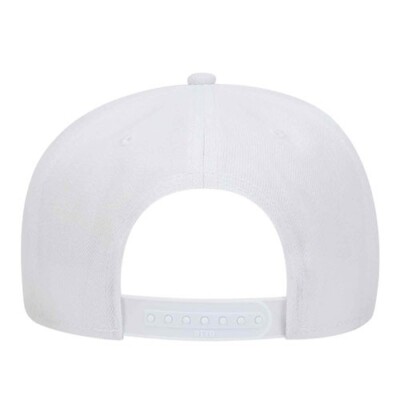 NEW 5 PANEL MID PROFILE WHITE BLACK SNAPBACK OTTO HAT FLAT