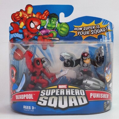2007 Marvel Super Hero Squad Deadpool & Punisher Hasbro Action Figures - NEW