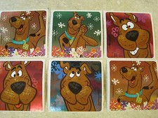 RETIRED 6 LARGE  SCOOBY DOO STICKERS  FOIL STICKERS  SCRAPBOOK  CUTE SPRING