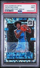 Jalen Williams 2023 Donruss Optic #235 Signature Fast Break Auto Rookie RC PSA 9